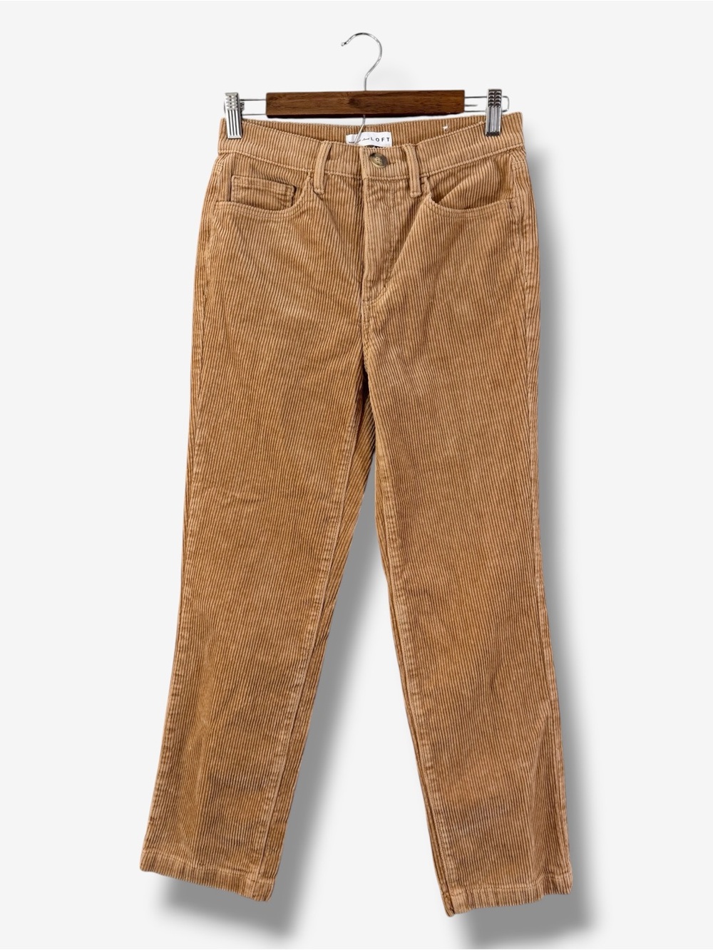 Loft The Straight Brown Corduroy Pants Size 25/0 Preppy Casual Minimalist 2025